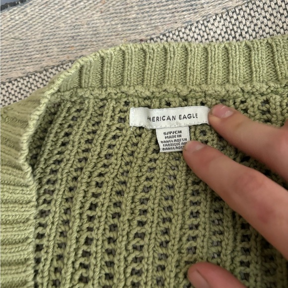 American Eagle Women’s S/P Green Knit Button Up Cardigan Sweater NWOT - Picture 8 of 12